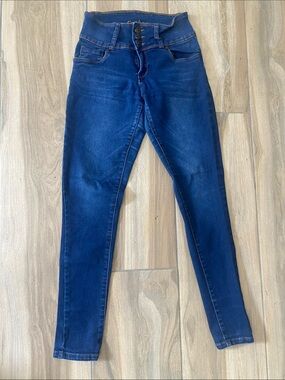 BAMBOO Dark Blue High-Rise Skinny Jeans